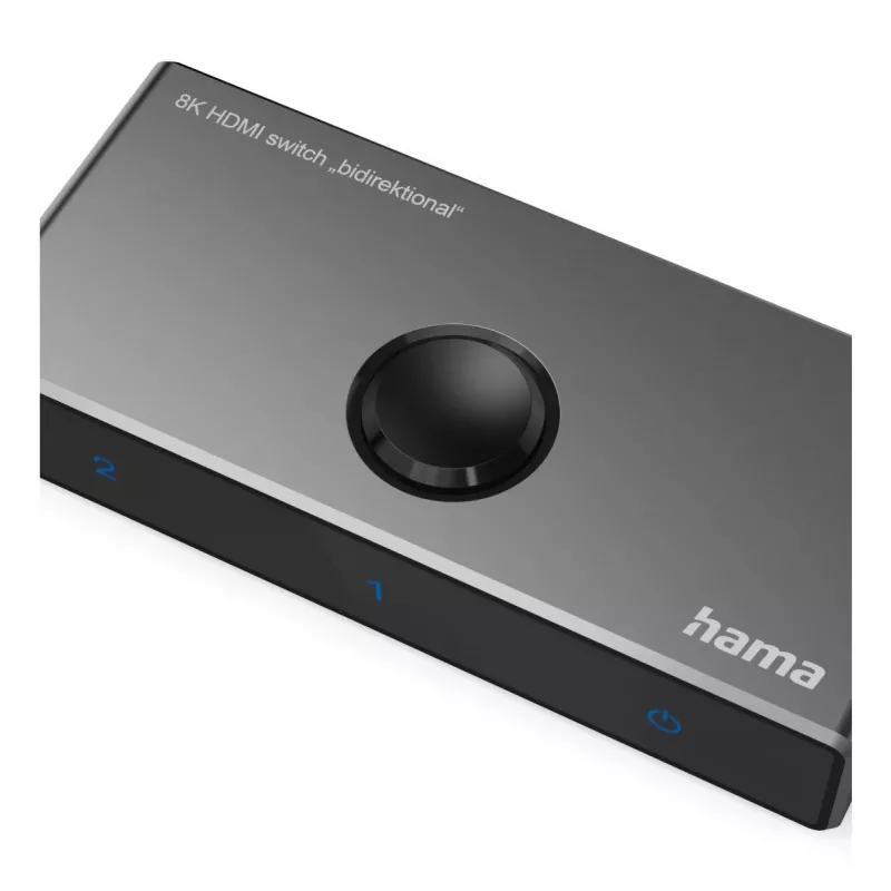 HAMA 8K HDMI dvikryptis perjungiklis — 1 įėjimas 2 išėjimai / 2 įėjimai 1 išėjimas, modelis 00205324