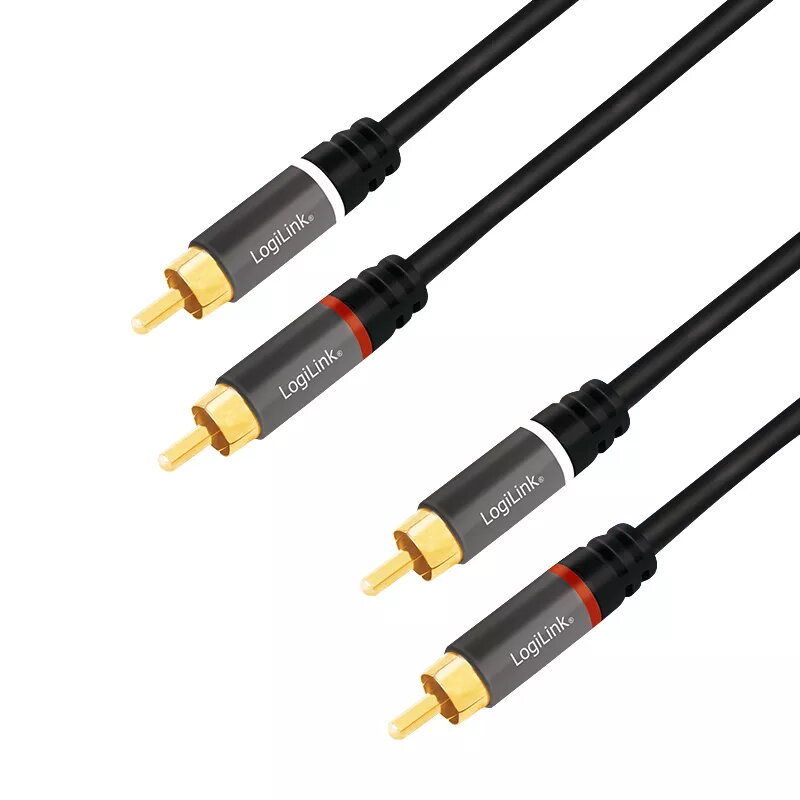 Audio kabelis LogiLink CA1203 1,5 m 2xRCA Juoda