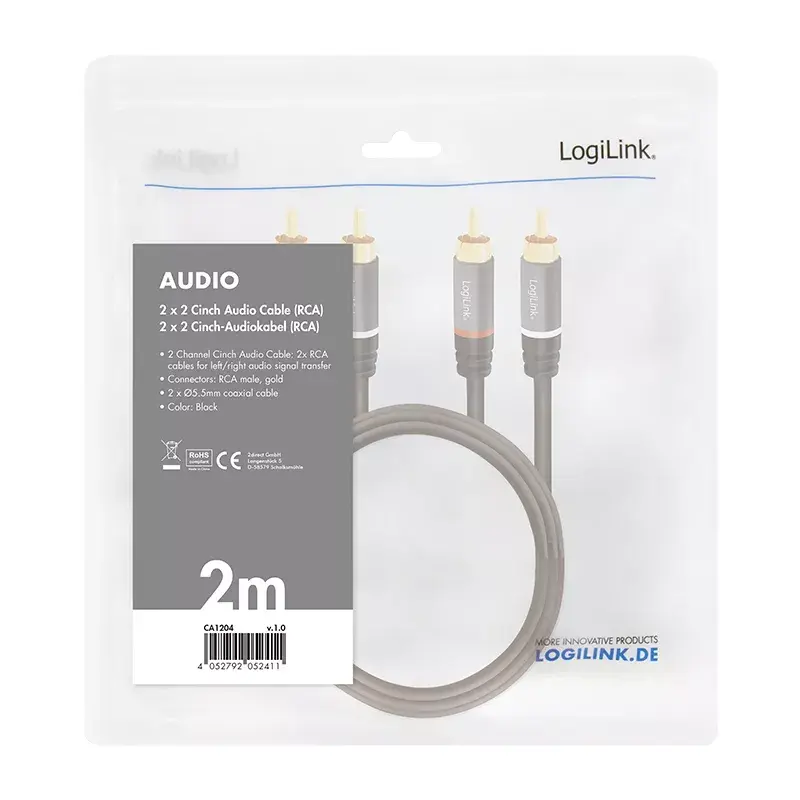 Garso laidas 2 m LogiLink CA1204