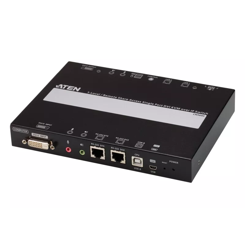 ATEN 1 vietos/nuotolinės prieigos bendro naudojimo vieno prievado DVI KVM per IP jungiklis