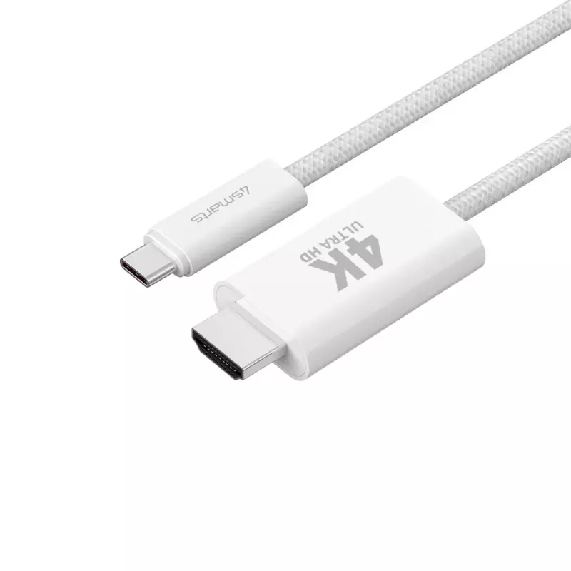 HDMI laidas 4smarts 540955 2m USB C HDMI Type A baltas