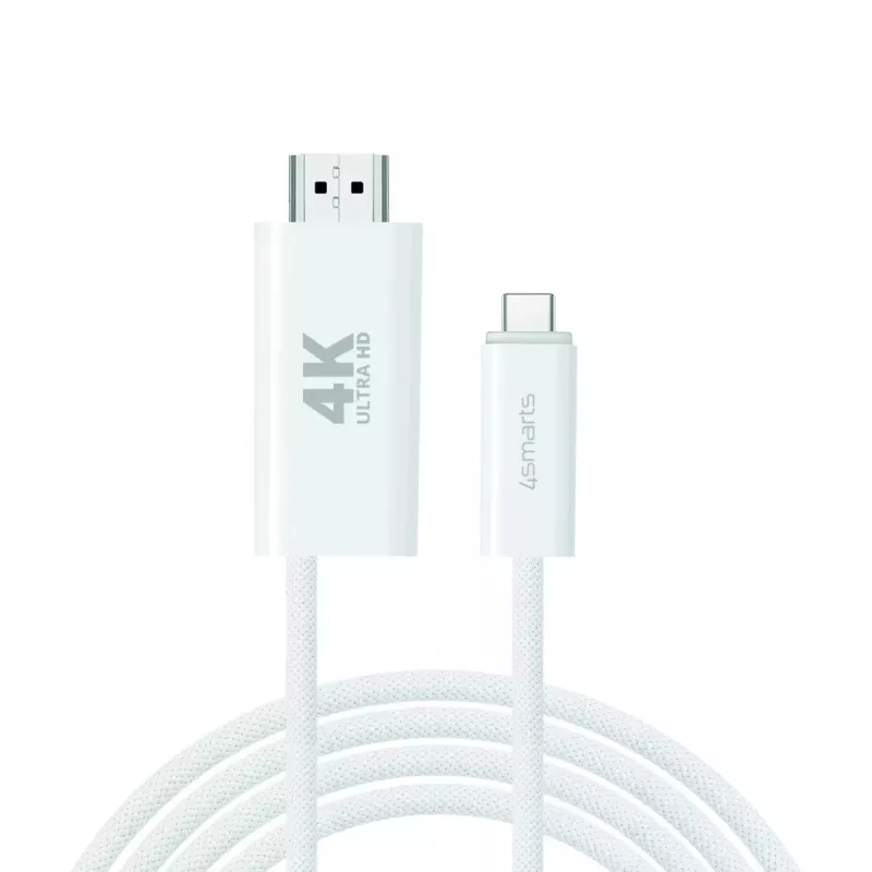 HDMI laidas 4smarts 540957 2 m USB C HDMI Type A Baltas