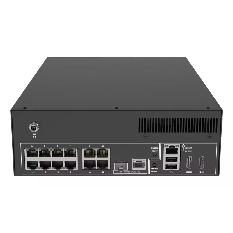 Tinklo vaizdo įrašymo įrenginys AXIS S2212 Mk II — 12 kanalų, 6 TB HDD, 256 GB SSD, 1080p, IEEE 802.3at