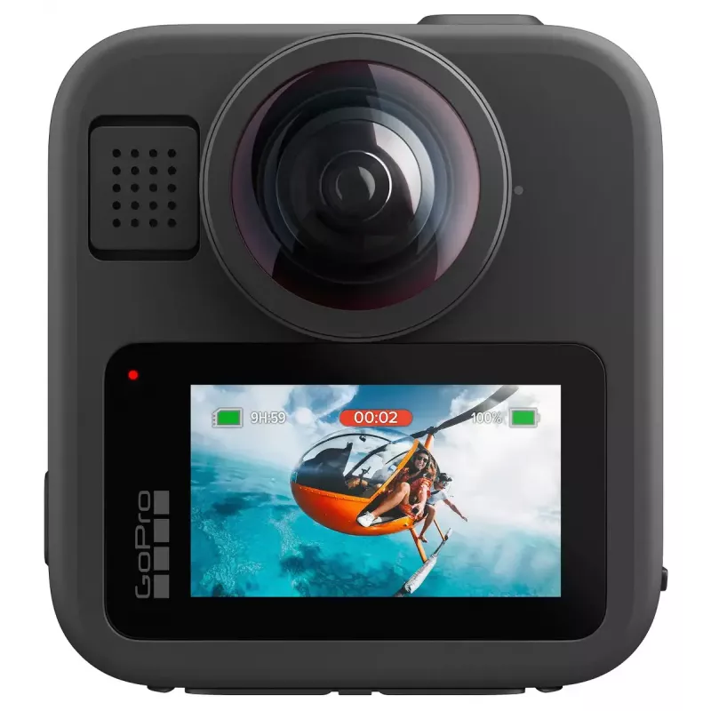 Veiksmo kamera GoPro MAX 2 – 29,5 MP, 8K itin didelės raiškos vaizdo įrašas 100 kadrų per sekundę, GPS, „Wi‑Fi“, įmontuotas LCD ekranas