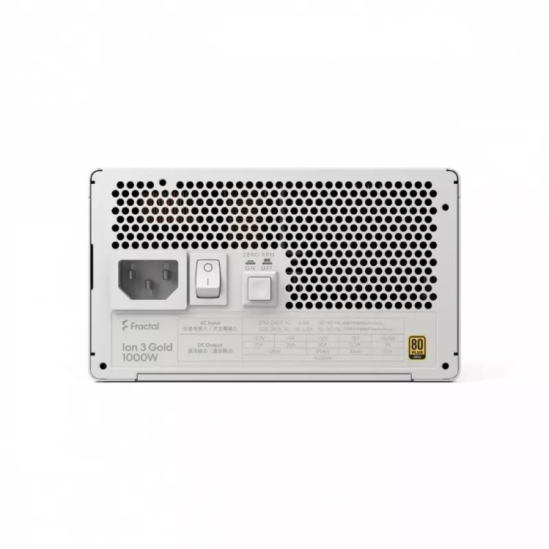 Maitinimo blokas fractal design FDE Ion 3 GOLD 1000W 80+ GOLD White — 1000 W, 80+ Gold efektyvumas, ATX