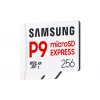 „microSDXC“ atminties kortelė „Samsung P9 Express“ 256 GB – UHS-I, skaitymo greitis 800 MB/s, V30, U1, patvari