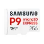 „microSDXC“ atminties kortelė „Samsung P9 Express“ 256 GB – UHS-I, skaitymo greitis 800 MB/s, V30, U1, patvari