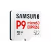 „Samsung P9 Express“ „microSDXC“ atminties kortelė, 512 GB, UHS-I, skaitymo greitis 800 MB/s, V30, U1, balta