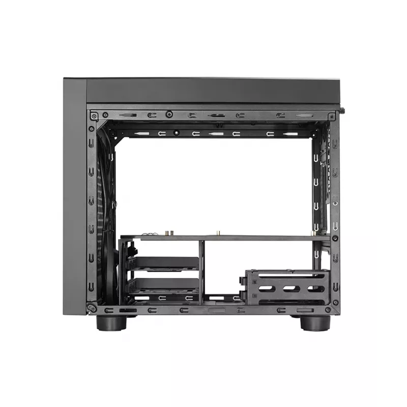 Kompiuterio korpusas CHIEFTEC CI-03B-OP Cube Juoda — Kubo formos faktorius, palaiko Micro ATX/Mini-ITX, 2x3,5 colio + 2x2,5 colio, 1x200 mm priekinis ventiliatorius