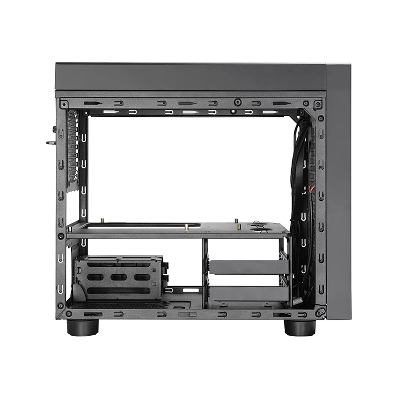 Kompiuterio korpusas CHIEFTEC CI-03B-OP Cube Juoda — Kubo formos faktorius, palaiko Micro ATX/Mini-ITX, 2x3,5 colio + 2x2,5 colio, 1x200 mm priekinis ventiliatorius