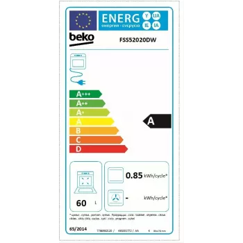 Beko FSS52020DW Laisvai pastatoma viryklė Elektrinė Dujinė Balta