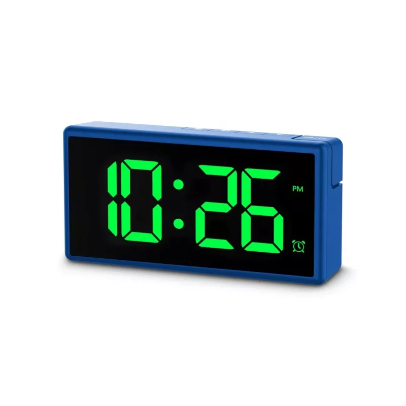 Skaitmeninis žadintuvas Hama Ibiza mėlynas LCD maitinamas baterijomis USB 150x34x73mm