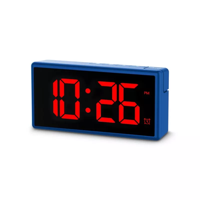 Skaitmeninis žadintuvas Hama Ibiza mėlynas LCD maitinamas baterijomis USB 150x34x73mm