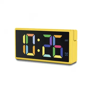 Skaitmeninis žadintuvas Hama Ibiza geltonas LCD baterija USB