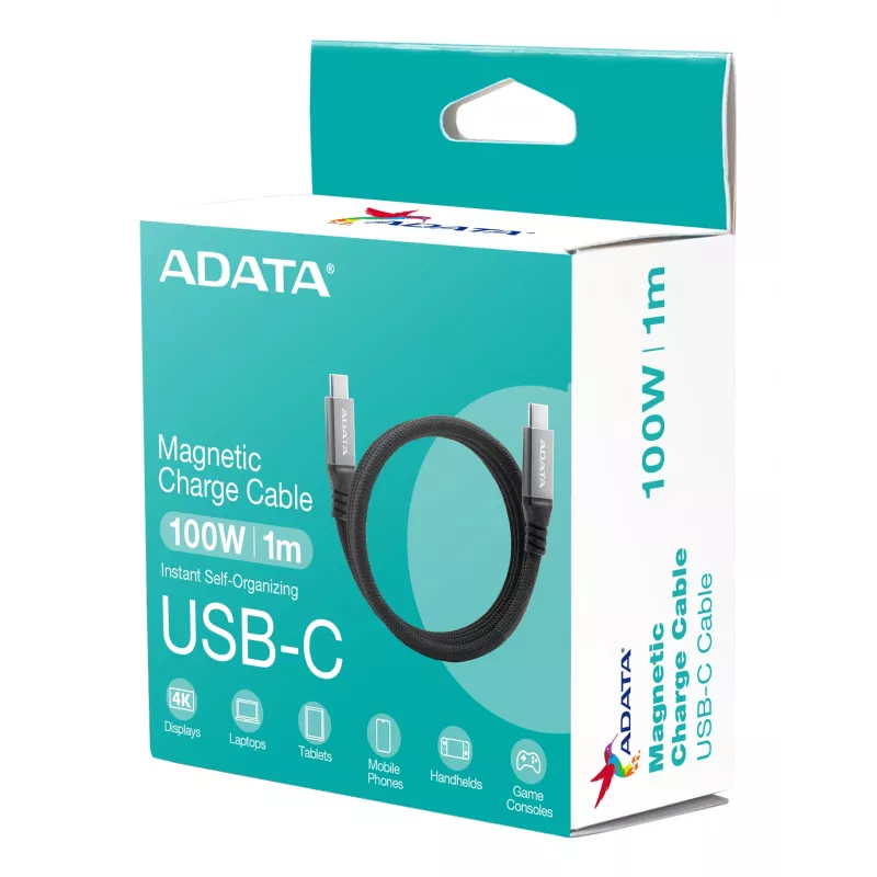 USB C į USB C duomenų laidas ADATA CACCU3-100W-100AN-BK — USB 3.2 Gen 2 (10 Gbit/s), 1 m, Juoda