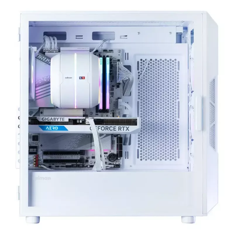 PC korpusas ZALMAN i3 NEO ARGB V2 WHITE Midi Tower, grūdintas stiklas, 3x120 mm priekiniai ventiliatoriai, palaiko ATX/Mini-ITX
