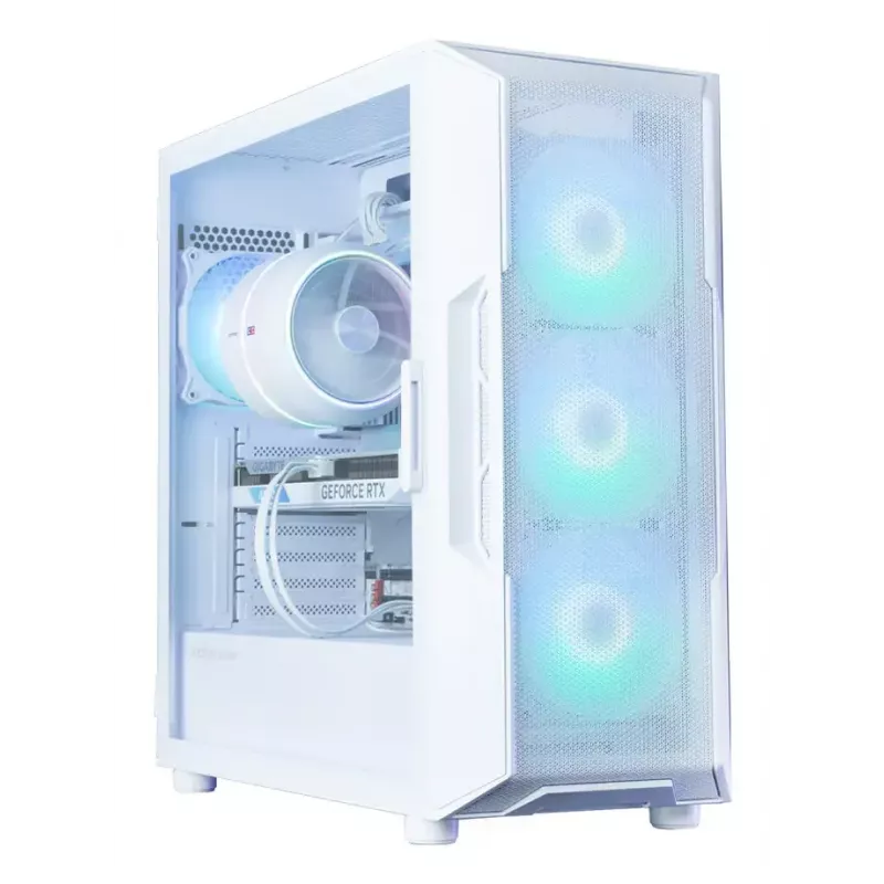 PC korpusas ZALMAN i3 NEO ARGB V2 WHITE Midi Tower, grūdintas stiklas, 3x120 mm priekiniai ventiliatoriai, palaiko ATX/Mini-ITX