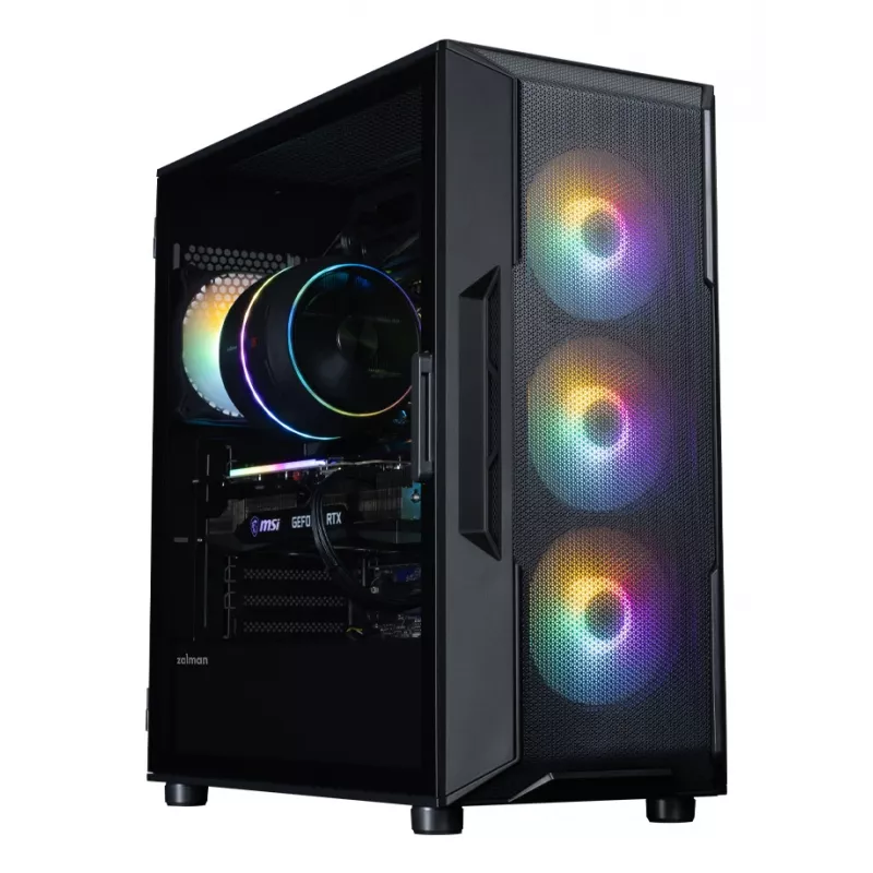 ZALMAN Mid Tower PC Case I3 NEO V2, juodas, 4x RGB ventiliatoriai, ATX/microATX palaikymas