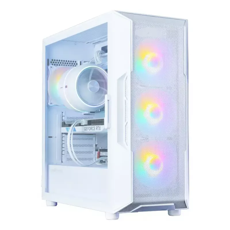 Kompiuterio korpusas Zalman I3 NEO V2 WHITE Midi Tower, ATX/Mini-ITX, grūdintas stiklas, 3x120 mm priekiniai ventiliatoriai, USB 3.2 Gen1