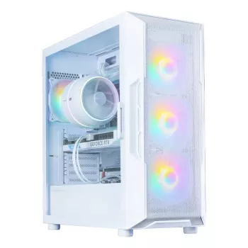 Kompiuterio korpusas Zalman I3 NEO V2 WHITE Midi Tower, ATX/Mini-ITX, grūdintas stiklas, 3x120 mm priekiniai ventiliatoriai, USB 3.2 Gen1