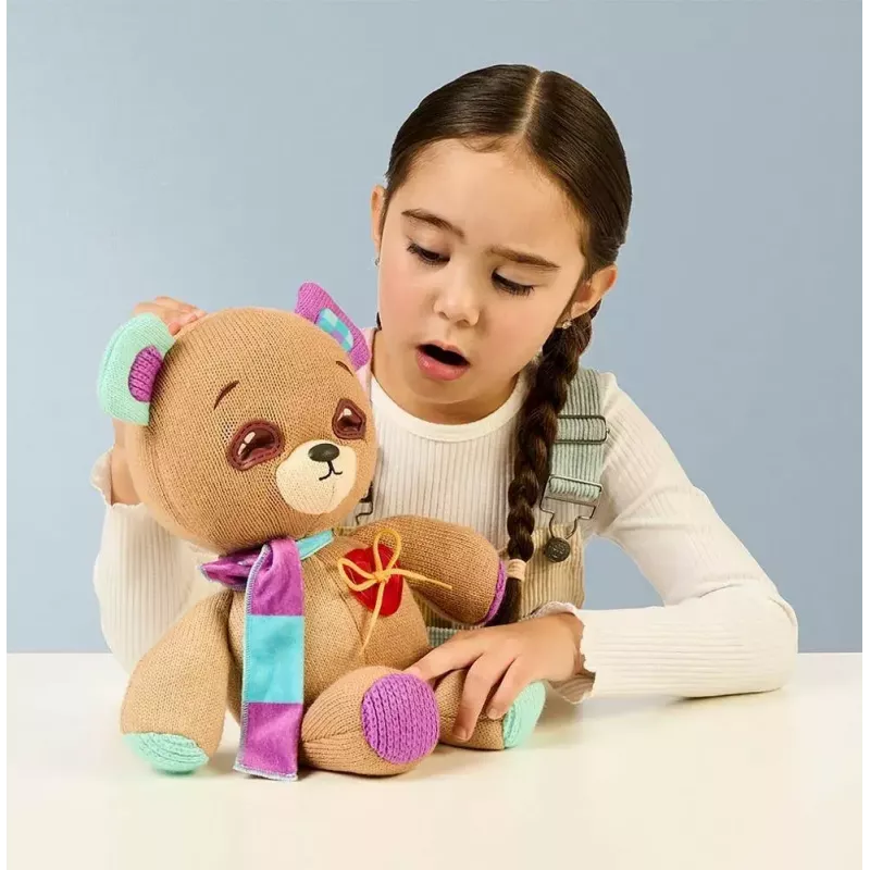 Interaktyvus pliušinis talismanas Cobi Thready Bear — judesiu aktyvuojamas žaislas su garsu ir jutikliais