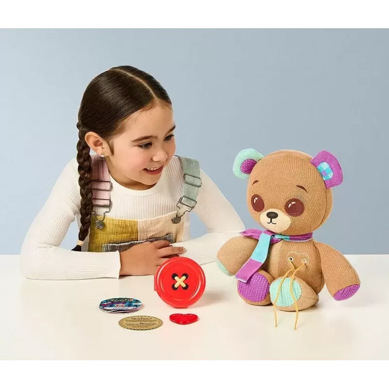 Interaktyvus pliušinis talismanas Cobi Thready Bear — judesiu aktyvuojamas žaislas su garsu ir jutikliais