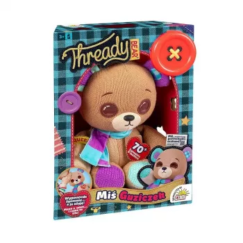 Interaktyvus pliušinis talismanas Cobi Thready Bear — judesiu aktyvuojamas žaislas su garsu ir jutikliais