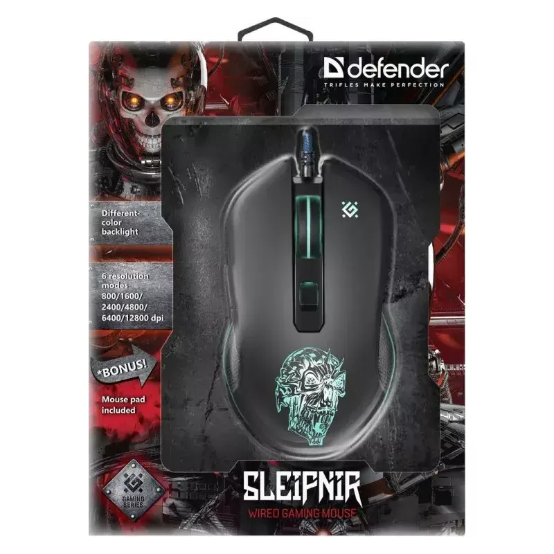 Pelė Defender GM-927 Sleipnir optinė 12800dpi 6P