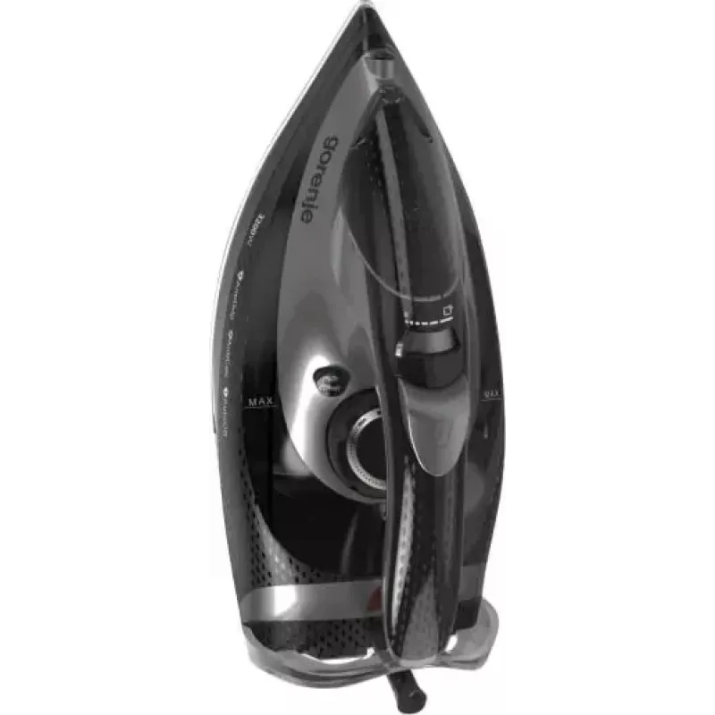 Garo lygintuvas Gorenje SIH3200BKS — 3200 W, keraminis padas, 0,42 L bakelis, 250 g/min garų smūgis, vertikalus garinimas