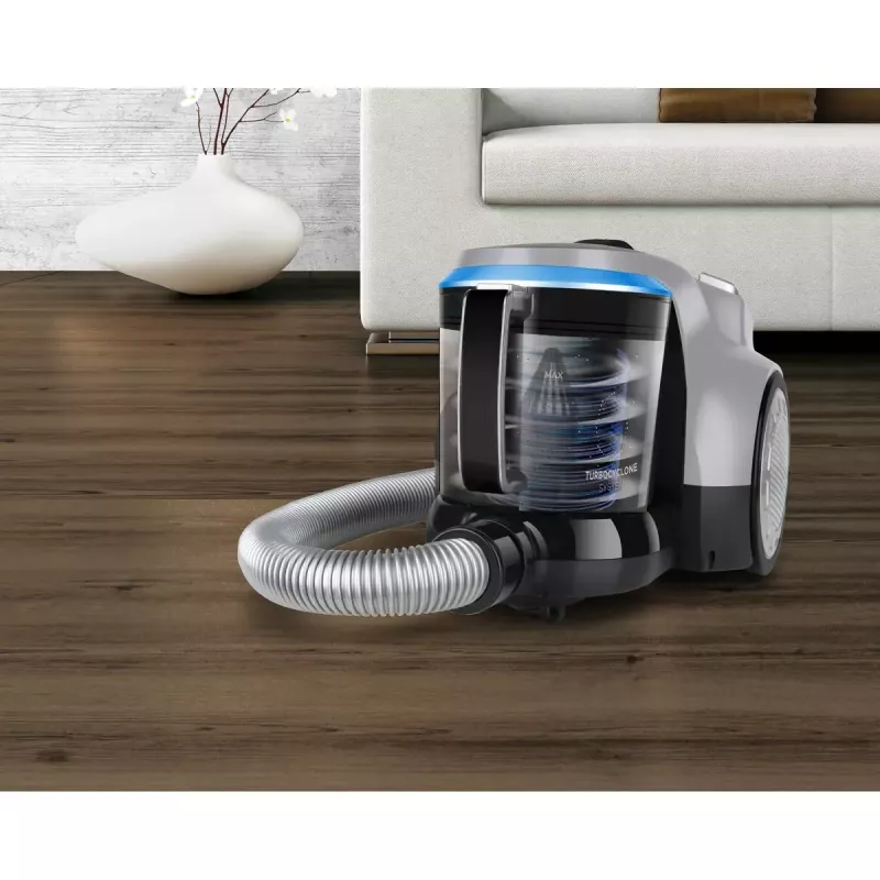 Cilindrinis dulkių siurblys Juoda & Decker BXVML700E — 700 W, 2 L dulkių talpa, cikloninė filtracija, EPA filtras, guminiai ratukai
