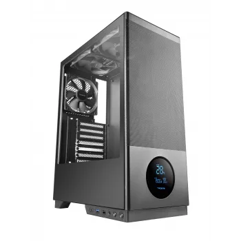 TACENS kompiuterio korpusas 2SAGITTA20 Midi Tower, grūdintas stiklas, ATX/Micro-ITX/Mini-ITX, 1x3.5 col. + 2x2.5 col., LED, ventiliatoriai įtraukti