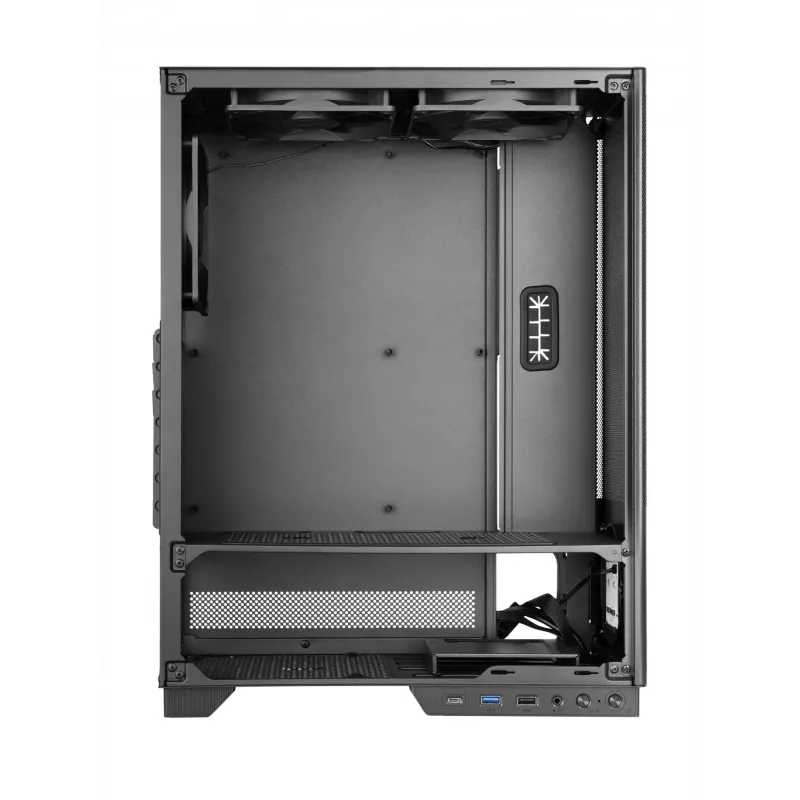 TACENS kompiuterio korpusas 2SAGITTA20 Midi Tower, grūdintas stiklas, ATX/Micro-ITX/Mini-ITX, 1x3.5 col. + 2x2.5 col., LED, ventiliatoriai įtraukti