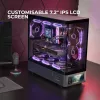 PC korpusas TACENS Mars Gaming MCLCDPRO Midi Tower — juodas, IPS 7,2 col. ekranas, apačioje montuojamas PSU, ATX/Micro‑ATX/Mini‑ITX palaikymas