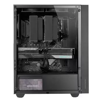PC korpusas TACENS Mars Gaming MC-PMAX Midi Tower — ATX/Micro-ATX/Mini-ITX, 3x120 mm priekyje, 1x120 mm gale, 2x3,5 colio ir 2x2,5 colio lizdai, juodas