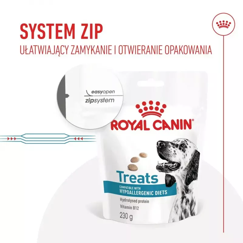 Hipoalerginiai šunų skanėstai Royal Canin 230 g — paukštienos dresavimo užkandžiai, be glitimo ir cukraus, suaugusiems šunims