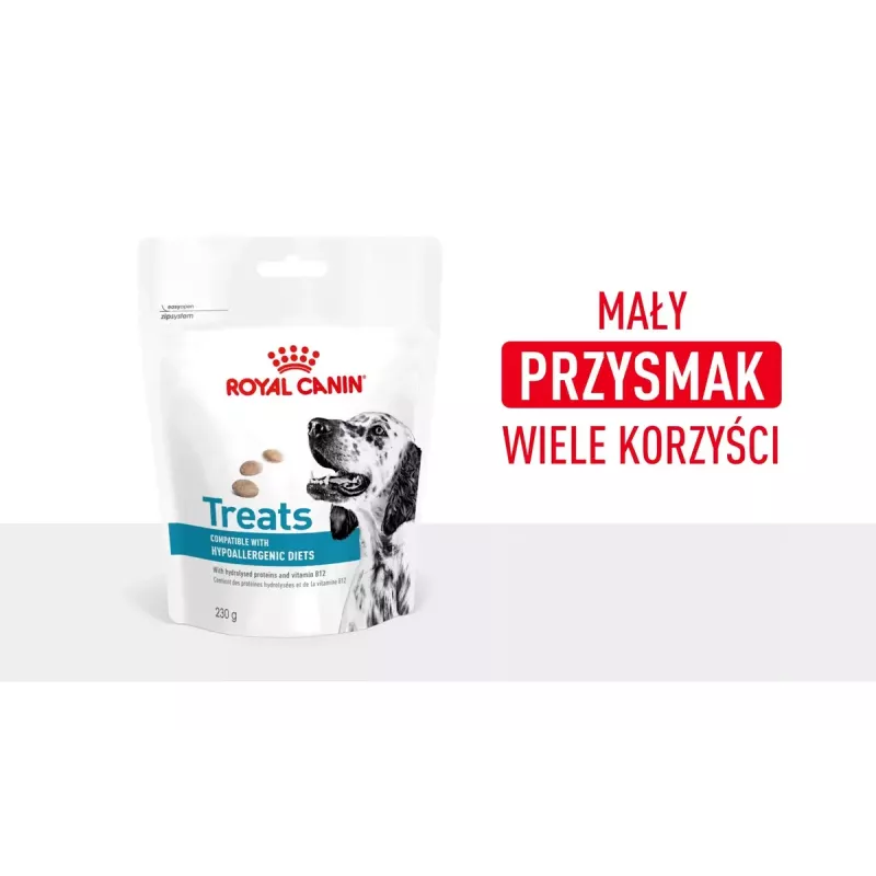 Hipoalerginiai šunų skanėstai Royal Canin 230 g — paukštienos dresavimo užkandžiai, be glitimo ir cukraus, suaugusiems šunims