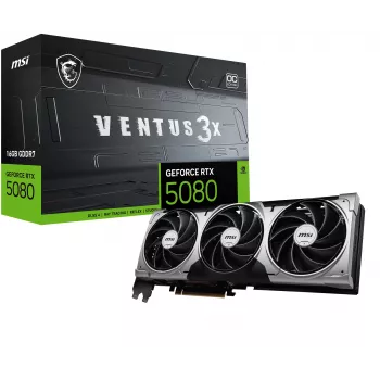 Vaizdo plokštė MSI GeForce RTX 5080 16 GB GDDR7, PCIe 5.0, 256-bit, 303×121×49 mm, 360 W