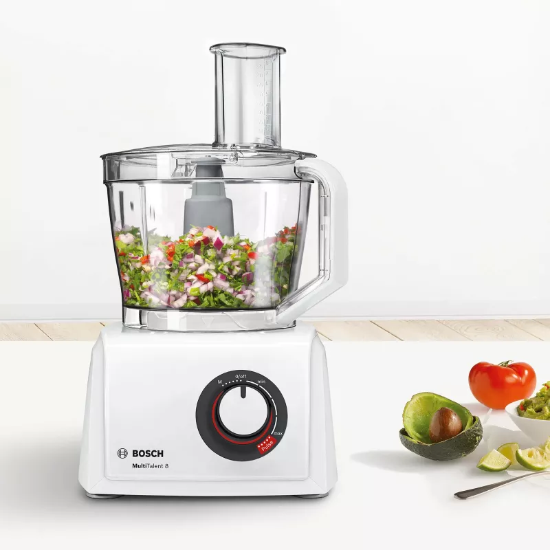 Virtuvinis kombainas Bosch MC812W501 — 1000 W, 3,9 l dubuo, baltas, nerūdijančio plieno peiliai