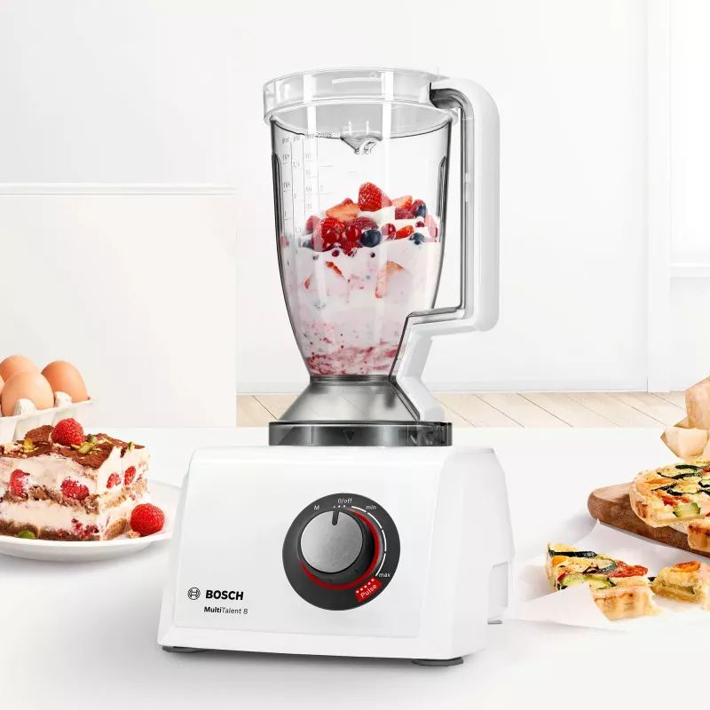 Virtuvinis kombainas Bosch MC812W501 — 1000 W, 3,9 l dubuo, baltas, nerūdijančio plieno peiliai