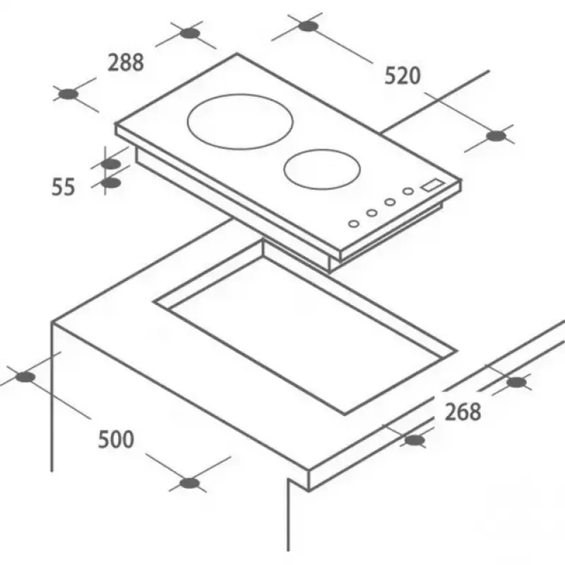 Candy Idea CTP32SC/E1 Juoda Built-in 28.8 cm Zone induction hob 2 zone(s)