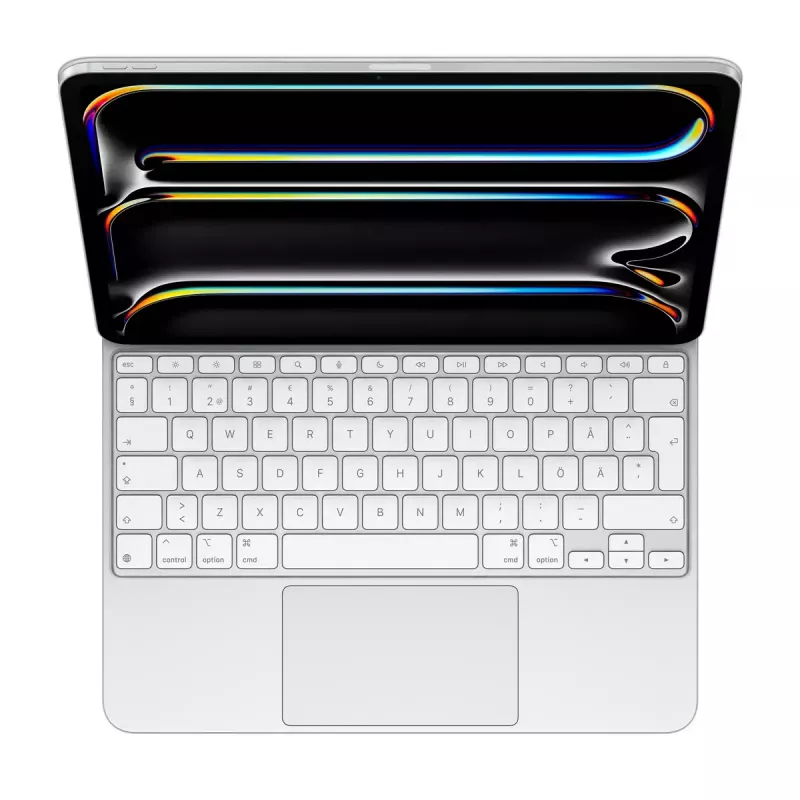 Apple Magic klaviatūra, skirta iPad Pro 13 colių M4, švediška, balta, belaidė jutiklinė dalis