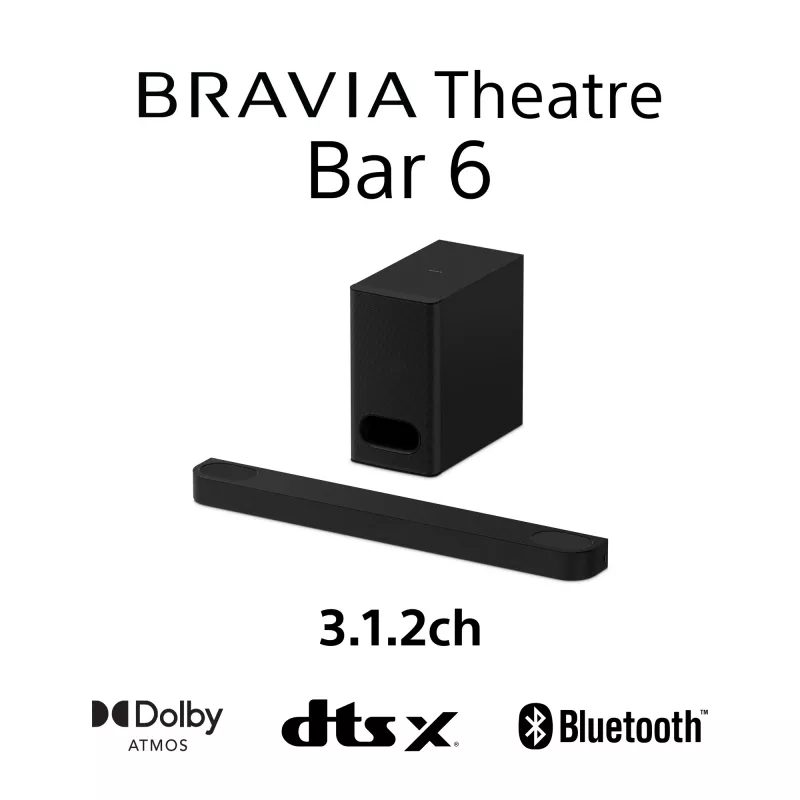 Garso juosta Sony HT-B600 3.1.2 kanalų 350 W su belaidžiu žemų dažnių garsiakalbiu, juoda