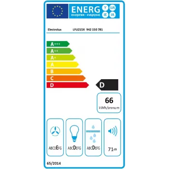 Montuojamas po spintele gartraukis Electrolux LFU215X, nerūdijantis plienas, 498×132–510 mm, 3 greičiai, 272 m³/h, aliuminio riebalų filtras