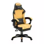 Žaidimų kėdė huzaro Force 3.7 — ergonominė aukšta nugara pasukama kėdė, geltona sėdynė, reguliuojami porankiai, aukštis 107,5–116,5 cm