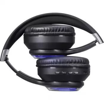 Ausinės DEFENDER FreeMotion B400 — laidinės ir belaidės, USB-C, AUX, uždaros supraauralinės ausinės, 20–20000 Hz, 118 dB, LED foninis apšvietimas, juodos