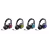 Ausinės DEFENDER FreeMotion B400 — laidinės ir belaidės, USB-C, AUX, uždaros supraauralinės ausinės, 20–20000 Hz, 118 dB, LED foninis apšvietimas, juodos