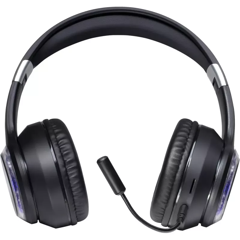 Ausinės DEFENDER FreeMotion B400 — laidinės ir belaidės, USB-C, AUX, uždaros supraauralinės ausinės, 20–20000 Hz, 118 dB, LED foninis apšvietimas, juodos