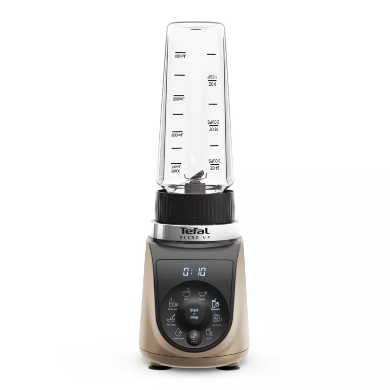 Stalinis plaktuvas Tefal Blend Up BL190AF0 — 0,85 l dubuo, 1000 W, 6 ašmenų Powelix, pulsas, ledo smulkinimas (Skaidri/Juoda/Smėlio spalvos)