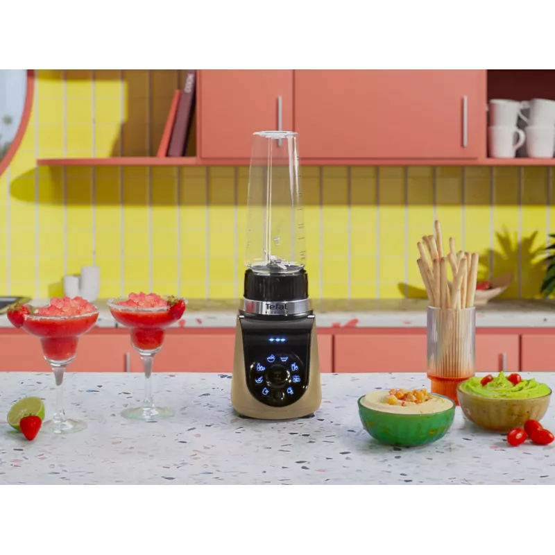 Stalinis plaktuvas Tefal Blend Up BL190AF0 — 0,85 l dubuo, 1000 W, 6 ašmenų Powelix, pulsas, ledo smulkinimas (Skaidri/Juoda/Smėlio spalvos)