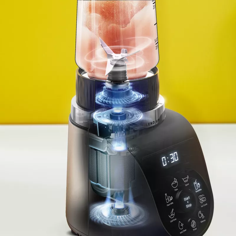 Stalinis plaktuvas Tefal Blend Up BL190AF0 — 0,85 l dubuo, 1000 W, 6 ašmenų Powelix, pulsas, ledo smulkinimas (Skaidri/Juoda/Smėlio spalvos)